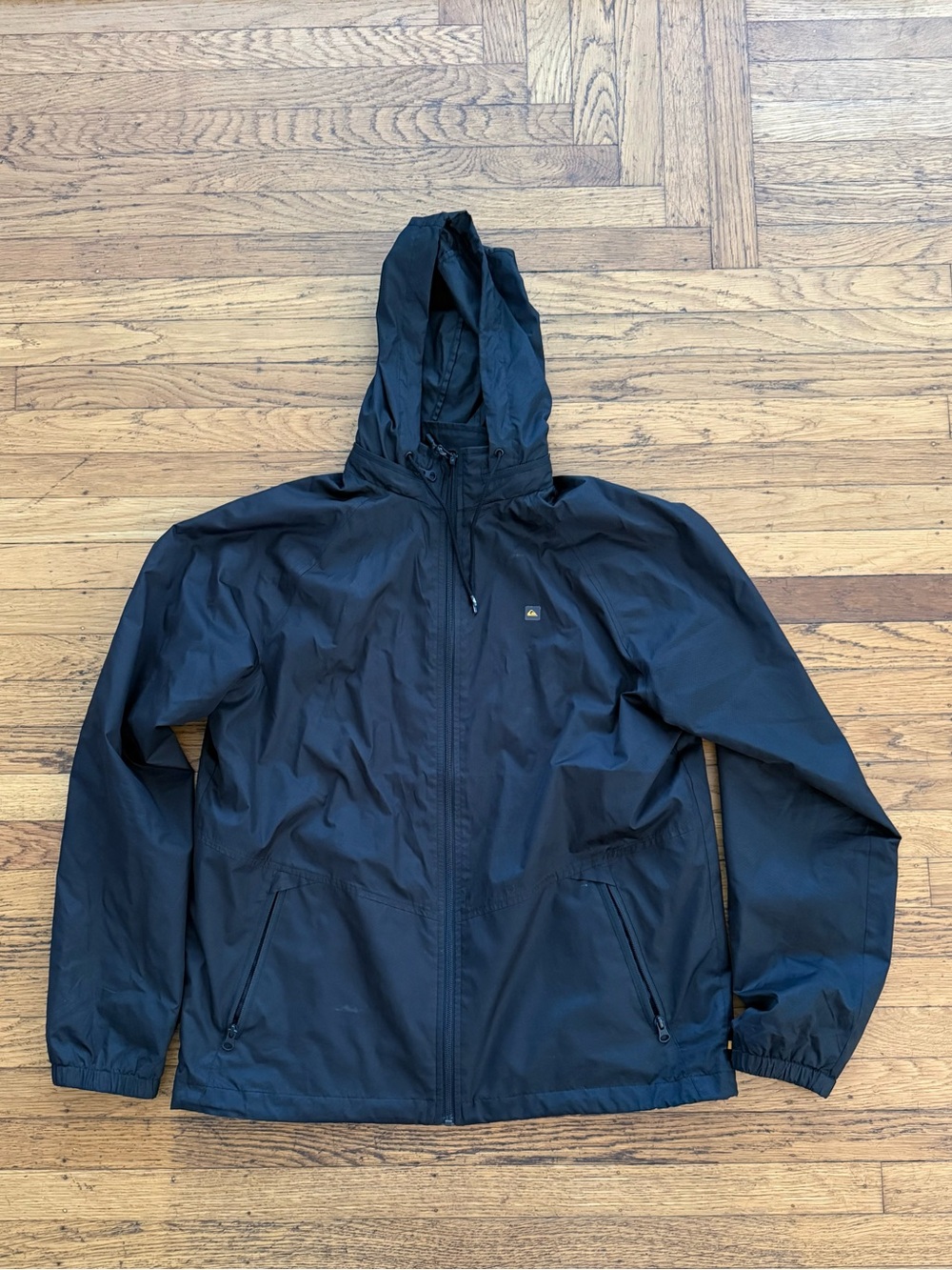Men's Black Quiksilver Everyday Hooded Windbreaker Jacket